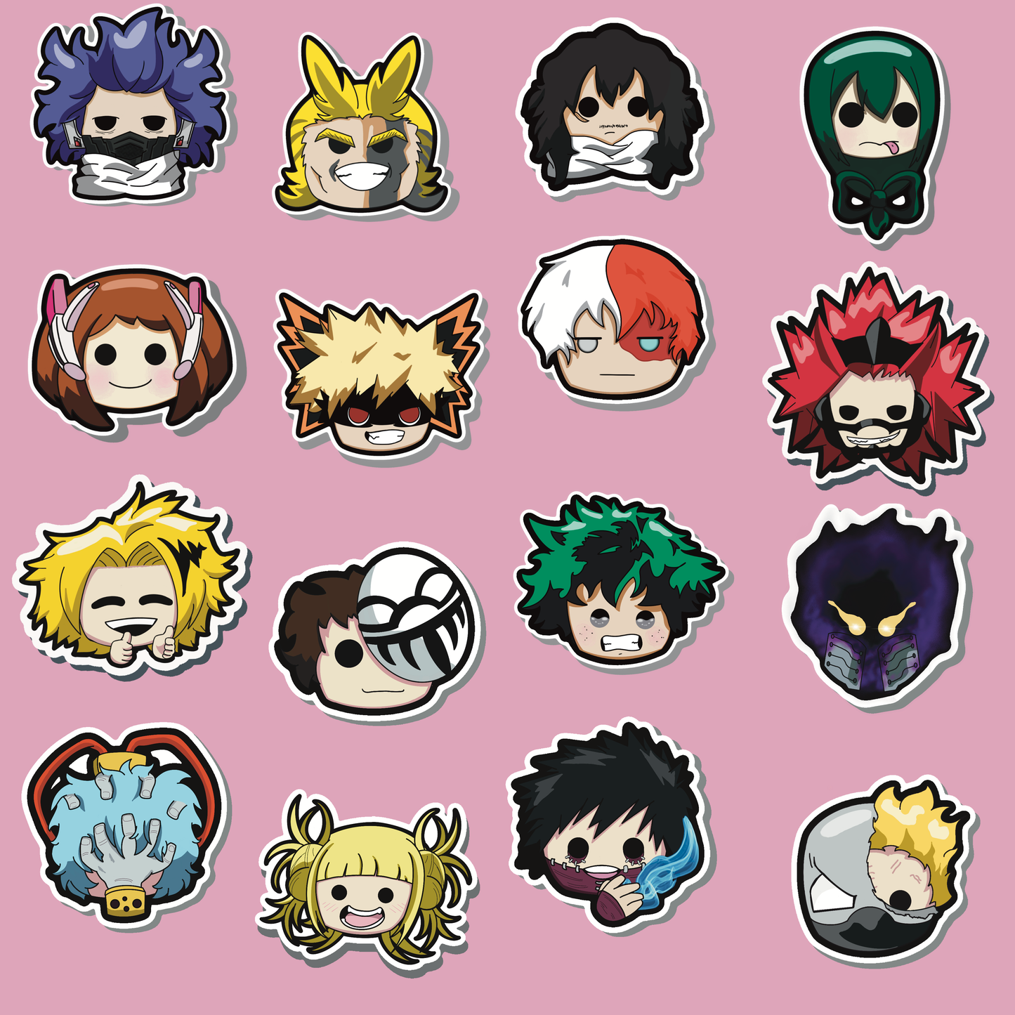 MHA Heros and Villains Vinyl Stickers