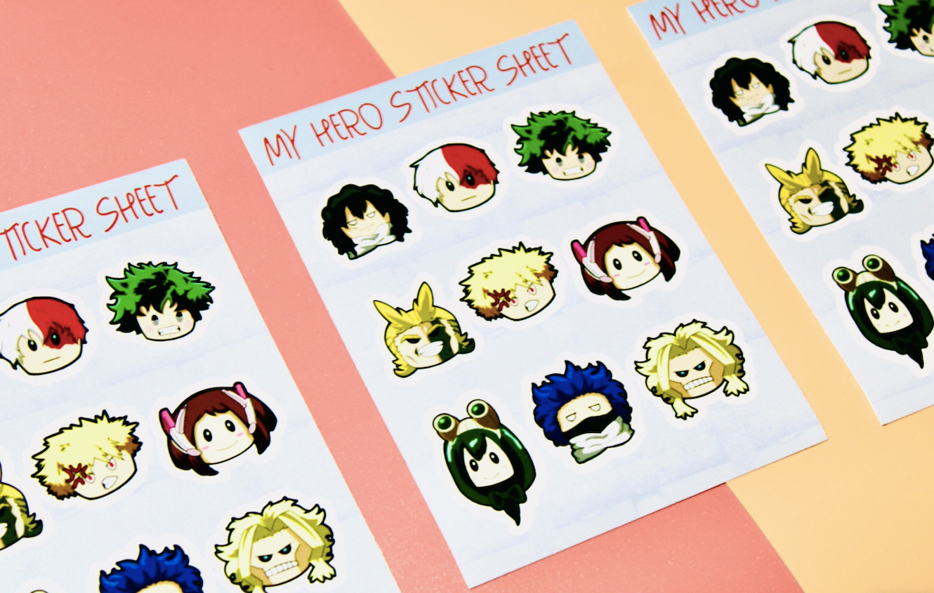 MHA Vinyl Sticker Sheet